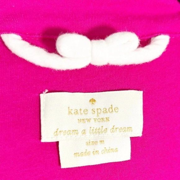 Kate Spade Hot Pink "Play Hooky" Button Front Sleep Shirt Women's Size Medium - Picture 4 of 6